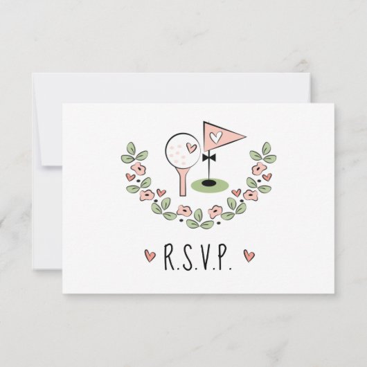 RSVP-Karten für Rosa Ball und Bowtie-Button RSVP Karte (Rückseite)