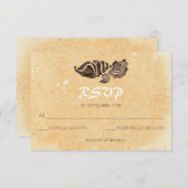 RSVP-Karten für Sand und Seashells/Beach Wedding RSVP Karte (Vorne/Hinten)
