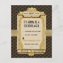RSVP-Karten für Schwarz und Gold RSVP Karte