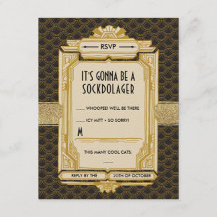 RSVP-Karten für Schwarz und Gold RSVP Karte