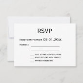RSVP-Karten für Schwarz-Weiß-Gays RSVP Karte (Vorderseite)
