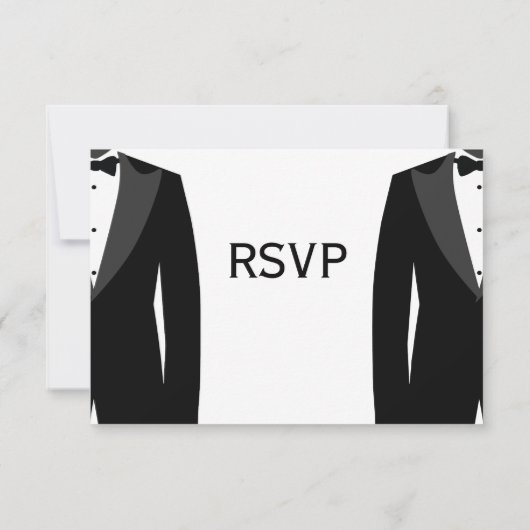 RSVP-Karten für Schwarz-Weiß-Gays RSVP Karte (Rückseite)