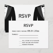 RSVP-Karten für Schwarz-Weiß-Gays RSVP Karte (Vorne/Hinten)