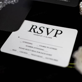 RSVP-Karten für Schwarz-Weiß-Hochzeiten RSVP Karte
