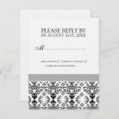 RSVP-Karten für Schwarz-Weiß-Hochzeiten RSVP Karte (Vorne/Hinten)