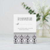 RSVP-Karten für Schwarz-Weiß-Hochzeiten RSVP Karte (Stehend Vorderseite)