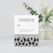RSVP-Karten für Schwarz-Weiß-Hochzeiten RSVP Karte (Stehend Vorderseite)