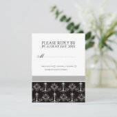 RSVP-Karten für Schwarz-Weiß-Hochzeiten RSVP Karte (Stehend Vorderseite)