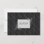 RSVP-Karten für Schwarz, Weiß und Silver - Vorlage (Rückseite)