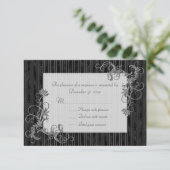 RSVP-Karten für Schwarz, Weiß und Silver - Vorlage (Stehend Vorderseite)