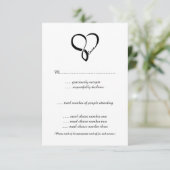 RSVP-Karten für Schwarze Liebe RSVP Karte (Stehend Vorderseite)