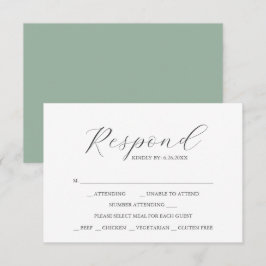 RSVP-Karten für Speisen grün RSVP Karte