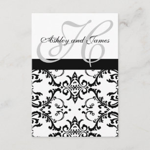 RSVP-Karten für Square-Einladungen drehen Damask-K RSVP Karte