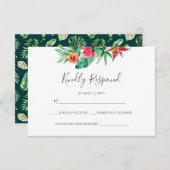 RSVP-Karten für tropische Aquarellbilder RSVP Karte (Vorne/Hinten)