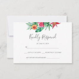 RSVP-Karten für tropische Aquarellbilder RSVP Karte