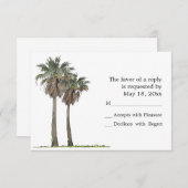 RSVP-Karten für tropische Palmen RSVP Karte (Vorne/Hinten)