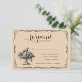 RSVP-Karten für viktorianische Früchte Einladung (Stehend Vorderseite)