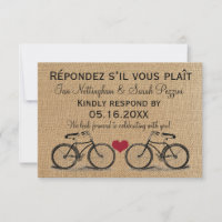 RSVP-Karten für Vintage Fahrradhochzeiten