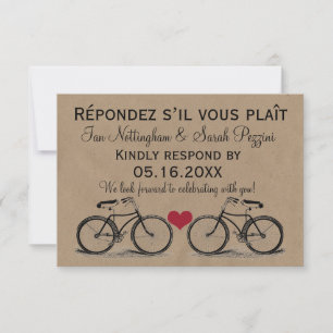RSVP-Karten für Vintage Fahrradhochzeiten RSVP Karte