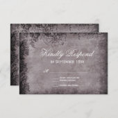 RSVP-Karten für Vintage Grunge-Rahmen RSVP Karte (Vorne/Hinten)