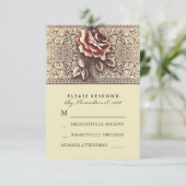 RSVP-Karten für Vintage Hochzeiten RSVP Karte (Stehend Vorderseite)
