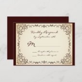 RSVP-Karten für Vintage Länder-Rollen RSVP Karte (Vorne/Hinten)