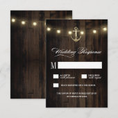 RSVP-Karten für Vintage rustikale Ankerhochzeiten RSVP Karte (Vorne/Hinten)