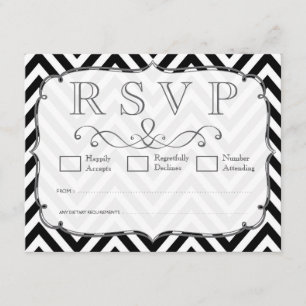 RSVP-Karten für Vintage Zickzack Hochzeiten RSVP Karte