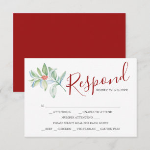 RSVP-Karten Hochzeiten mit roter Wahl RSVP Karte