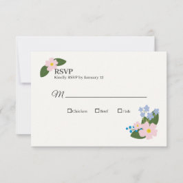 RSVP-Karten Hochzeiten rosa Blume RSVP Karte