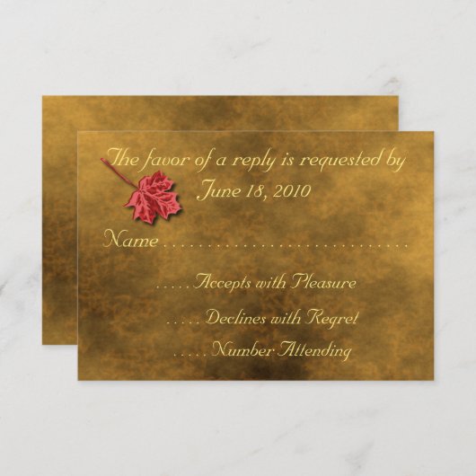 RSVP-Karten im Herbst RSVP Karte (Vorne/Hinten)