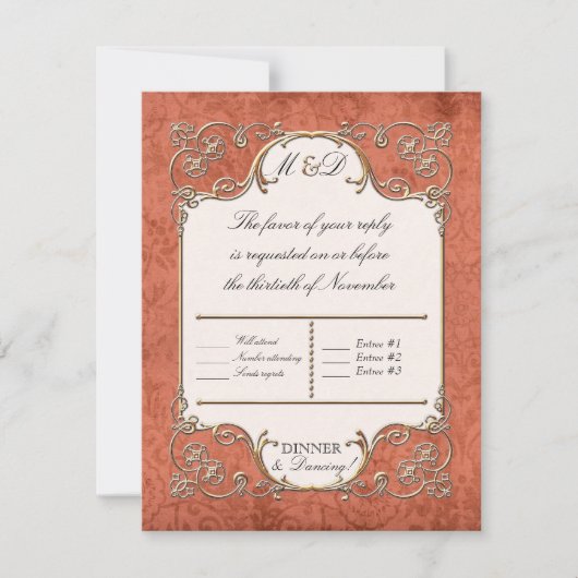 RSVP Karten Jugendstil Roaring 20er Deko Style (Vorderseite)