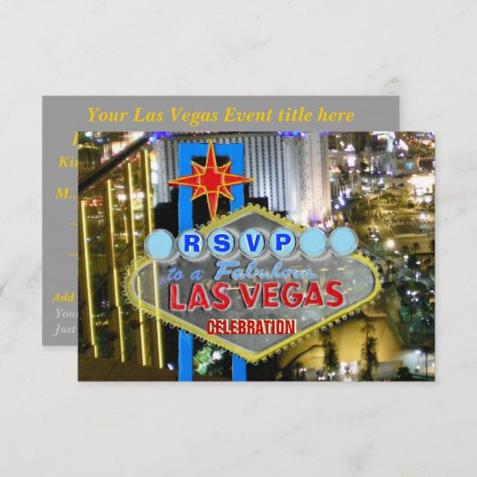 RSVP-Karten Las Vegas Special Event RSVP Karte (Vorne/Hinten)