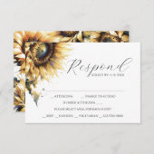 RSVP Karten mit Auswahl an Speisen Gelbe Sonnenblu (Vorne/Hinten)