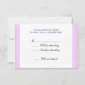 RSVP-Karten mit benutzerdefiniertem rosa Streifen Einladung (Rückseite)