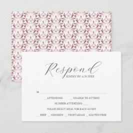 RSVP-Karten mit Essensauswahl Muster für die Rose RSVP Karte