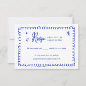 RSVP-Karten mit handgezeichnetem Ribbon-Französisc RSVP Karte (Vorderseite)