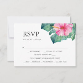 RSVP Karten mit Hibiskus-Blume