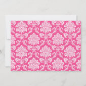 RSVP-Karten mit rosa und orangefarbenem Damast Einladung (Rückseite)