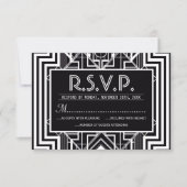 RSVP-Karten mit schwarzer Geometrie RSVP Karte (Vorderseite)