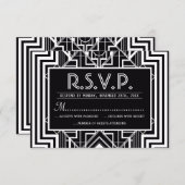 RSVP-Karten mit schwarzer Geometrie RSVP Karte (Vorne/Hinten)