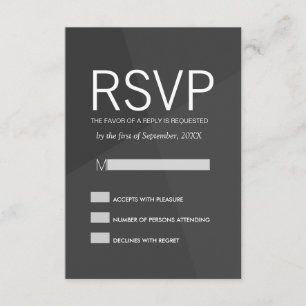 RSVP-Karten mit schwarzer und grauer Geometrie RSVP Karte