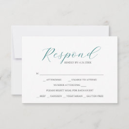 RSVP-Karten mit Speiseauswahl Smaragdgrün RSVP Karte