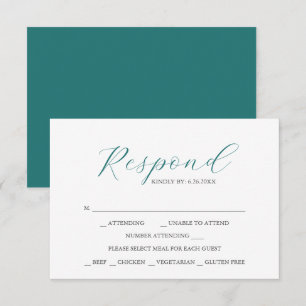 RSVP-Karten mit Speiseauswahl Smaragdgrün RSVP Karte