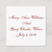 RSVP-Karten mit tiefrotem und weißem Ansprechen Begleitkarte (Rückseite)