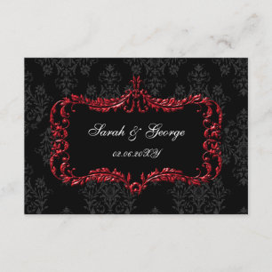 rsvp-Karten, schwarz, schwarz, Standard 3,5 x 5 RSVP Karte