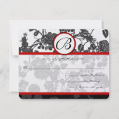 RSVP-Karten - Schwarze Rose - Roter Schnitt - ausg RSVP Karte (Rückseite)