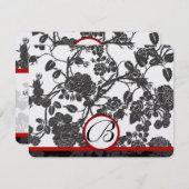 RSVP-Karten - Schwarze Rose - Roter Schnitt - ausg RSVP Karte (Vorne/Hinten)