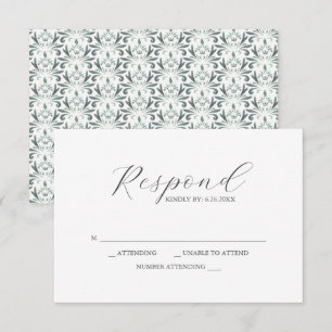 RSVP-Karten zeigen grünes Muster an RSVP Karte