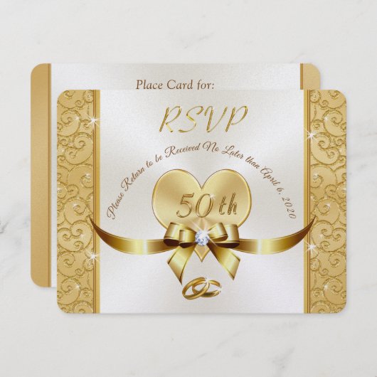 RSVP-Karten zum 50-jährigen Jubiläum der Sonderbes Einladung (Vorne/Hinten)